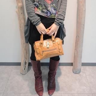 Padlock-Accent Boston Bag