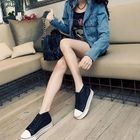 PUFFY - Sequined Platform Canvas Sneakers