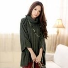 Tokyo Fashion - Turtleneck Loose-Fit Cable-Knit Sweater