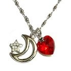 6thJune - Starry Moon July Birthstone Necklace - Ruby