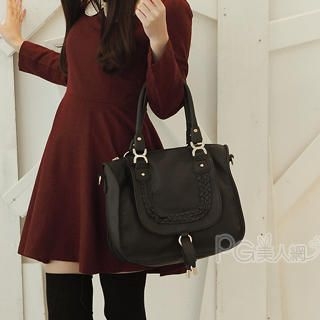 Woven-Accent Satchel