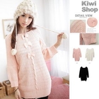Kiwi Shop - Bow-Accent Crochet-Knit Top