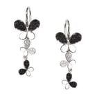 2CAN - Silver 925 + Black Plate Butterfly Earrings