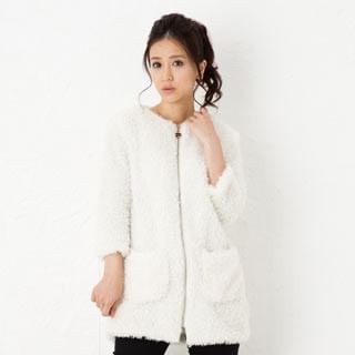 Dual-Pocket Fleece Zip Jacket