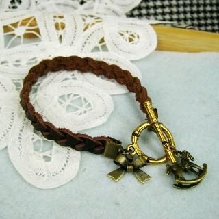 Dark Brown Leather Cockhorse Bracelet