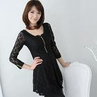 59 Seconds - Zip-Front Lace Dress