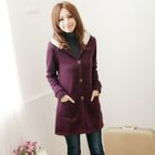 F-DNA - Hooded Long Buttoned Jacket