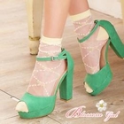 Blossom Gal - 'Argyle' Sheer Socks