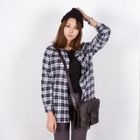 miss panda - Pocket-Front Plaid Shirt