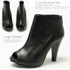MODELSIS - Genuine Leather Open-Toe Ankle Boots