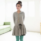 A-SO-BI - Drawstring-Waist Hooded Zip Dress