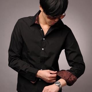 Embroidered Overlay Dress Shirt Embroidered Overlay Dress Shirt