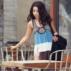 REDOPIN - Embroidered Contrast-Trim Sleeveless Top