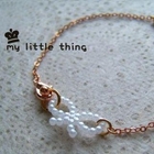MyLittleThing - Golden Bracelet with Faux Pearl Bow