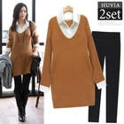 HUVIA - Set: Inset Shirt Knit Dress + Skinny Pants