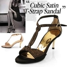ganzi - Beaded T-Strap Satin Stilettos