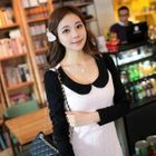 NamuDDalgi - Color-Block Cable-Knit Dress
