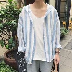 JUN.LEE - Striped Hooded Light Jacket JUN.LEE - Striped Hooded Light Jacket
