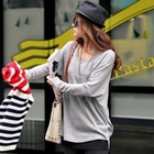 REDOPIN - V-Neck Asymmetric T-Shirt