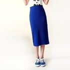 GUSET - Elastic-Waist Slit-Back Midi Skirt