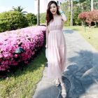 Propose - Eyelet-Accent Frilled Maxi Dress