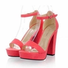 Grace Candy - Ankle Strap Chunky Heel Pumps