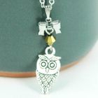 MyLittleThing - Silver Ribbon Owl Necklace