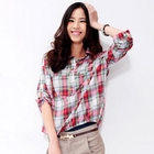Ando Store - Button-Front Plaid Top