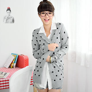 Polka-Dot Knit Cardigan Polka-Dot Knit Cardigan
