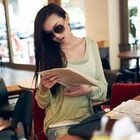 PUFFY - U-Neck Sheer Knit Top