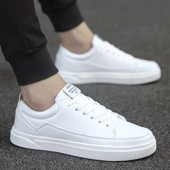 HANO - Contrast Trim Faux-Leather Sneakers HANO - Contrast Trim Faux-Leather Sneakers