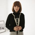 A-SO-BI - Contrast-Trim Faux-Fur Cropped Jacket