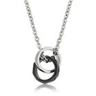 Kenny & co. - IP Black and Steel  Geometry rhombus double ring pendant with necklace