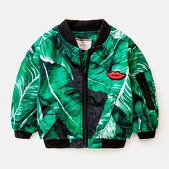 Kido - Kids Floral Print Baseball Jacket Kido - Kids Floral Print Baseball Jacket