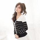 eFashion - V-Neck Striped Cardigan