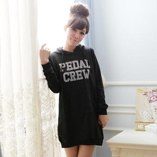 'PEDAL CREW' Print Hooded Pullover 'PEDAL CREW' Print Hooded Pullover