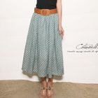 CatWorld - Anchor-Print Belted Long Skirt