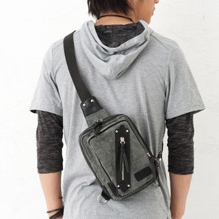 Faux Leather-Trim Sling Bag Faux Leather-Trim Sling Bag