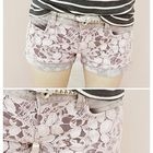 Dodostyle - Lace Overlay Denim Shorts