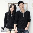 Sha 2 Shop - Two-Tone V-Neck Pullover with Hood