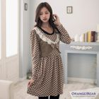OrangeBear - Inset Dotted Dress Lace-Trim Vest
