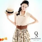 Orange Style - Cap-Sleeve Chiffon Blouse