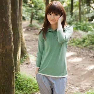 3/4-Sleeve Lace-Trim Top