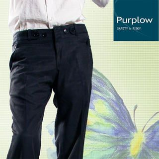 Button Waist Regular Fit Pants in Charcoal