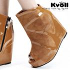 Kvoll - Open-Toe Wedge Ankle Boots
