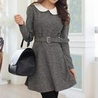 NamuDDalgi - Peter-Pan Collar A-Line Dress with Belt