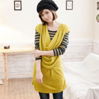 Cap-Sleeve Drape-Front Top