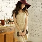 Tokyo Fashion - Bow-Accent Pleated Sleeveless Dress