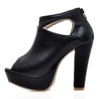 Smoothie - Cutout Peep-Toe Platform Shoe Boots