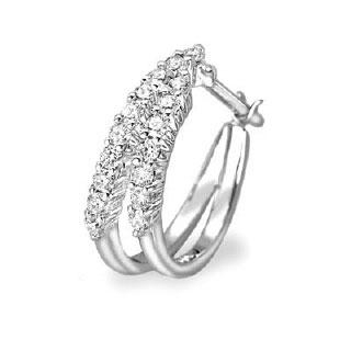 18K White Gold Diamond Single Earring
